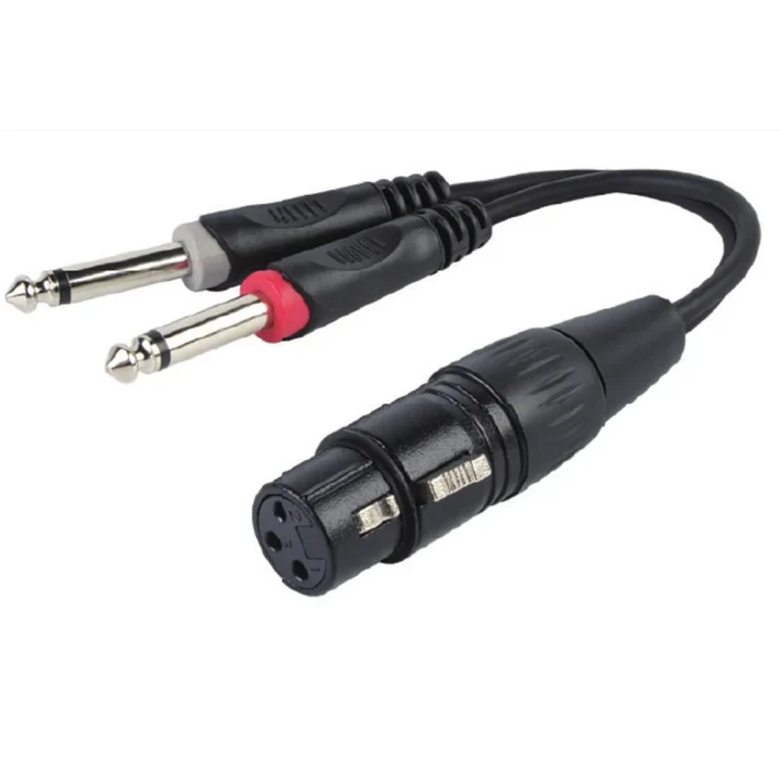 YC001 XLR Female to Dual 6.35 mm Mono Y Cable