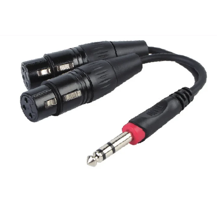 YC008 6.35 mm Stereo to Dual XLR Female Y Cable