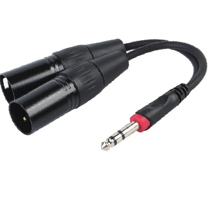 YC009 6.35 mm Stereo to Dual XLR Male Y Cable