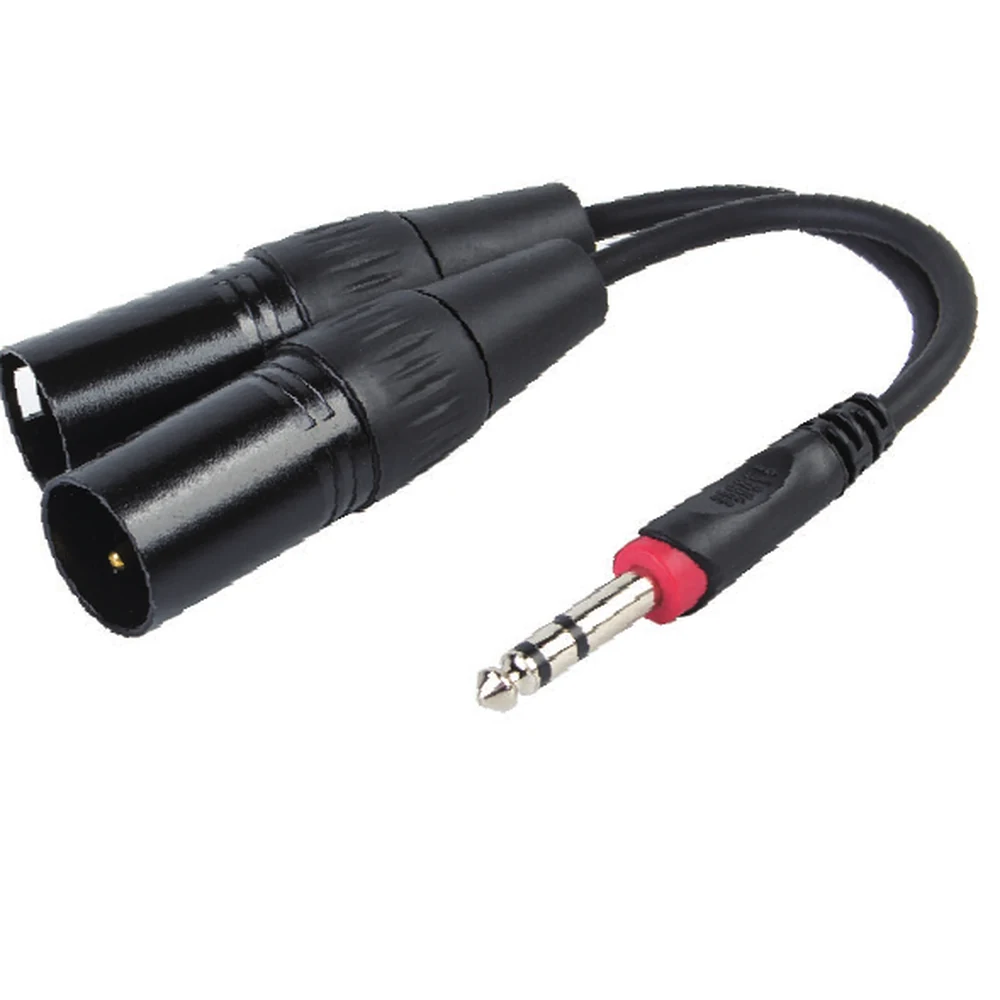 YC009 6.35 mm Stereo to Dual XLR Male Y Cable
