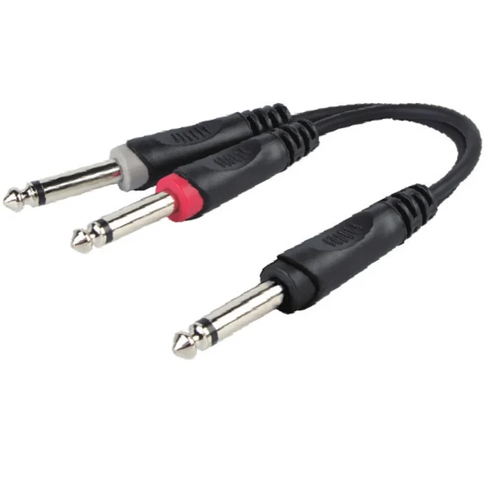 YC010 6.35 mm Stereo to Dual 6.35 mm Mono Y Cable