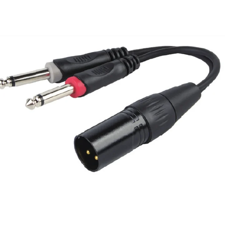 YC015 XLR Male to Dual 6.35 mm Mono Y Cable