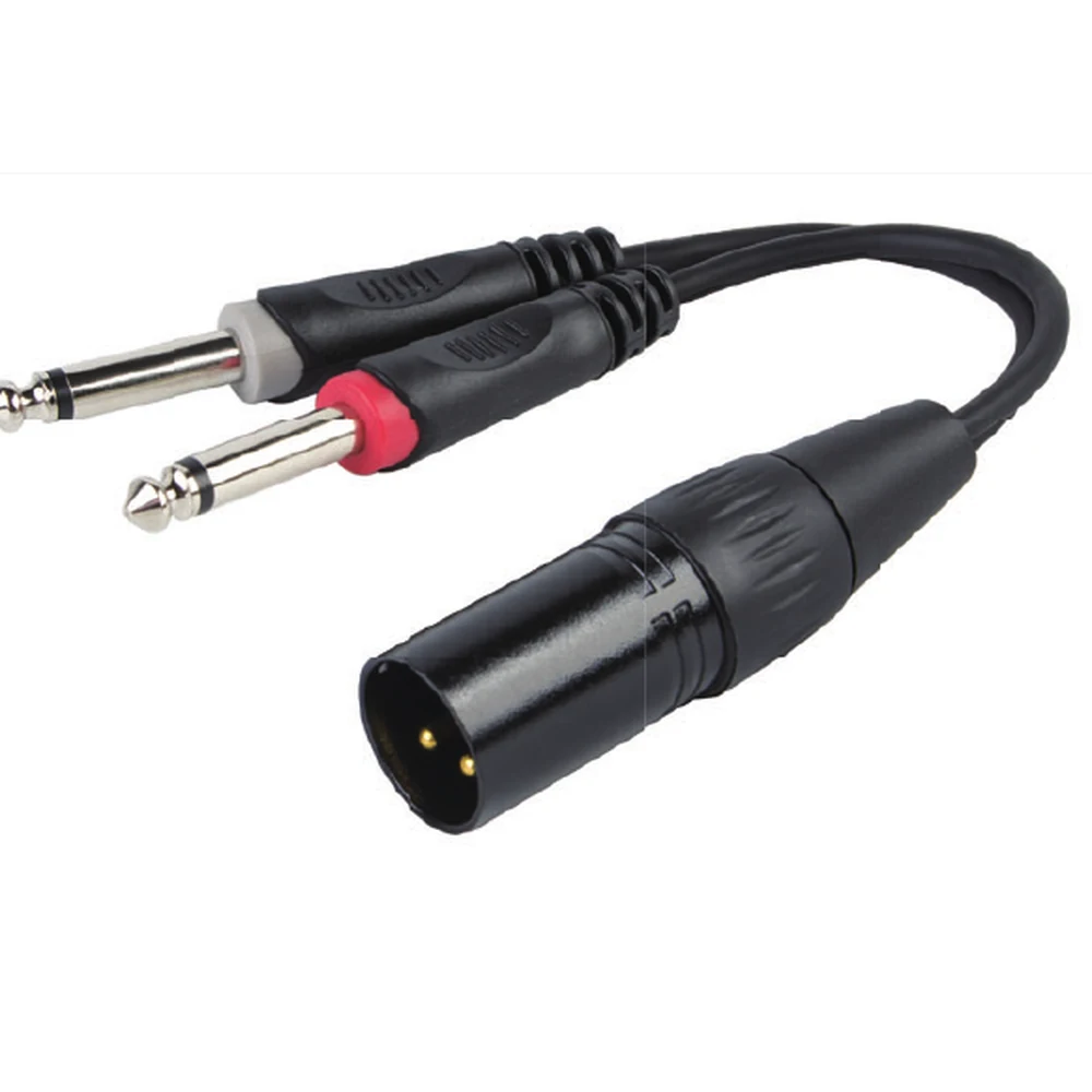 YC015 XLR Male to Dual 6.35 mm Mono Y Cable